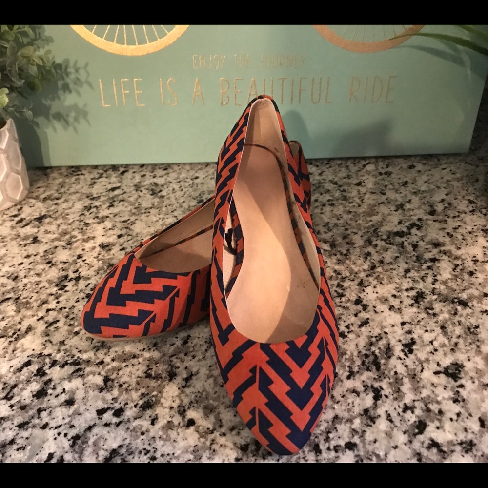Women’s Orange and Navy Flats